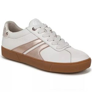 Naturalizer Women's Medina Round Toe Lace Up Sneakers White Gold Size 6